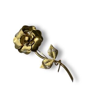 Gold Rose Brooch